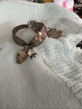 Vintage Sterling Silver Spoon Bracelets-